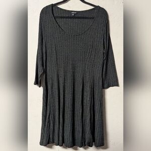 Torrid Dark Green Ribbed Long Sleeve Dress